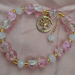 Beaded Stretch Bracelet With Dangle Family Tree